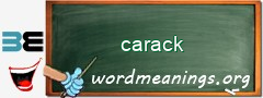 WordMeaning blackboard for carack